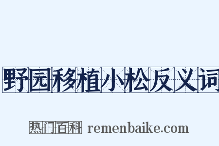 野园移植小松反义词是什么意思的图片